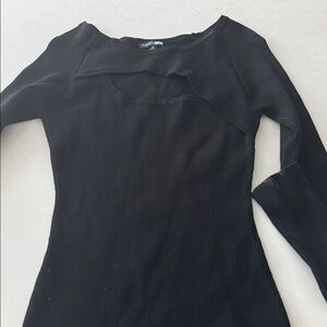 Fashion Nova Black Ribbed Dress